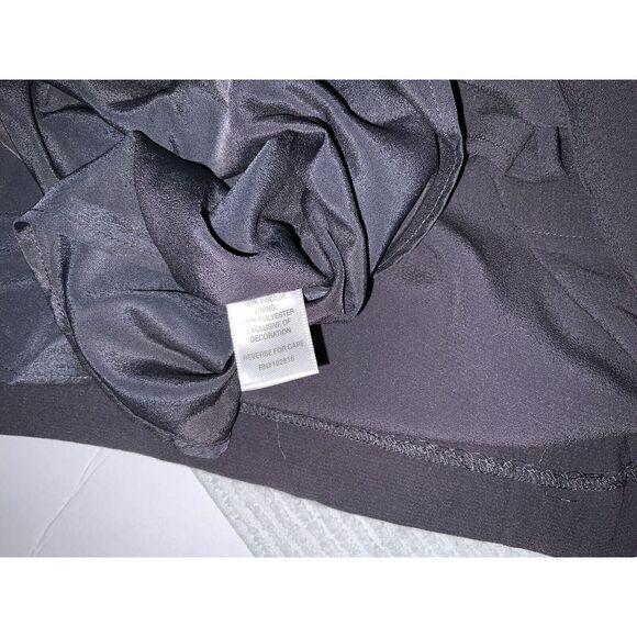 Garnet Hill Drop Waist Dress Women's 4 Gray Crepe Embroidered Art Deco Boho - Picture 5 of 11